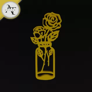 Flowers in vase - Line Art - 2D Wall Art Decor