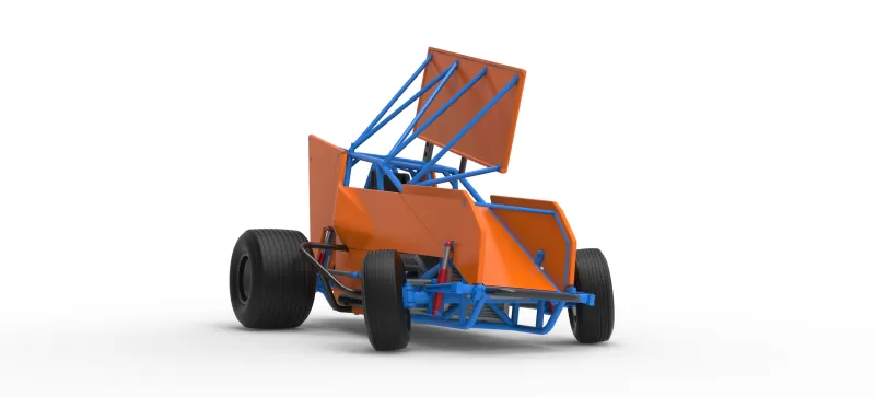 Winged Sprint car Version 2 while turning Scale 1:25 - Model preview 27