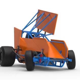 Winged Sprint car Version 2 while turning Scale 1:25 - Model thumbnail 27