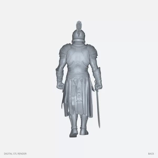 Crested Sword Legionnaire Statue - STL - Model preview 4