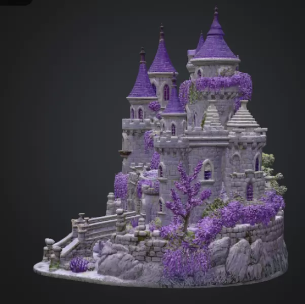 Lavender Bloom Castle STL File for 3D Print - Model preview 8
