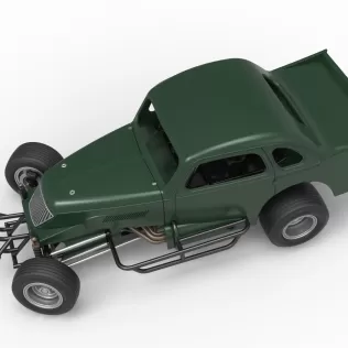 Vintage Dirt Modified stock car while turning Scale 1:25 - Model thumbnail 4
