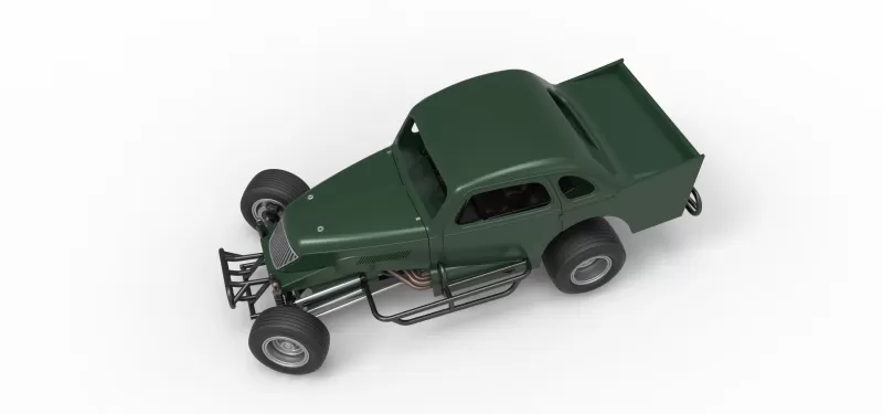 Vintage Dirt Modified stock car while turning Scale 1:25 - Model preview 4