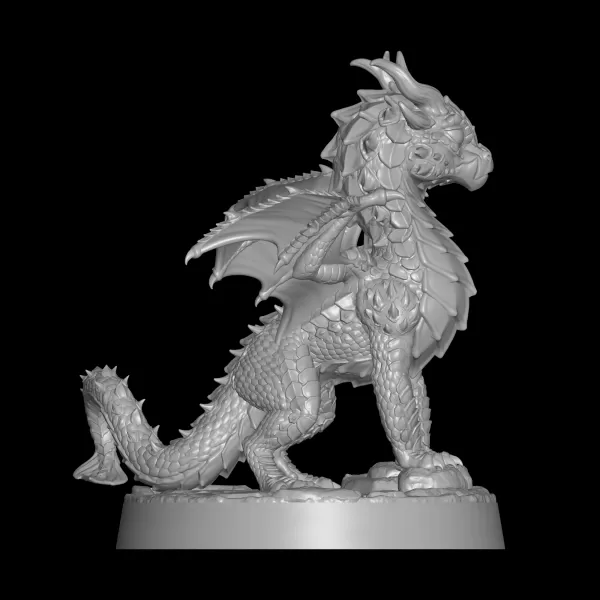 Baby Dragon stl file 3d printing, 3d print file, miniature - Model preview 3