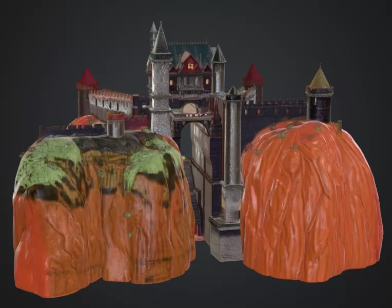 Burg mit zugbrücke - Model preview 2