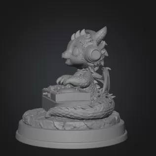 DJ Dragon Figurine – STL File for 3D Printing - Model thumbnail 8