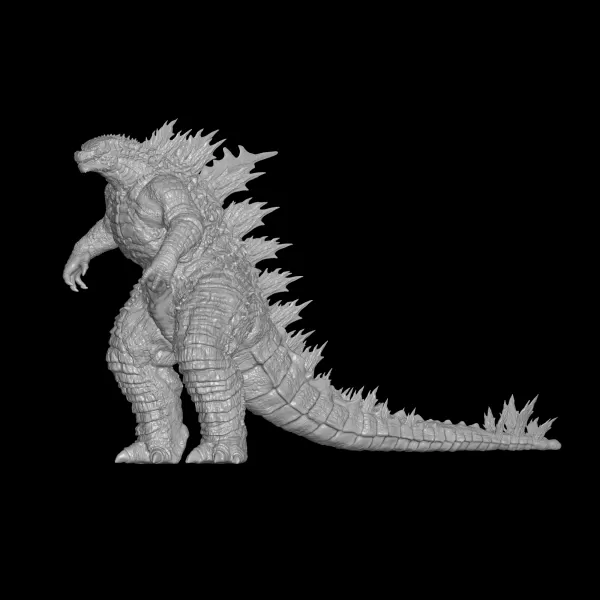 Godzilla stl file 3d printing, 3d print file, miniature - Model preview 2