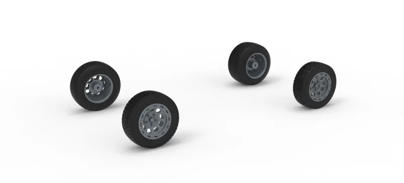 Wheel set of BriSCA Formula 1 Stock Car for Dirt V2 Scale 1:25 - Model preview 1