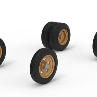 Wheel Set of Vintage Dirt Supermodified stock car V2 Scale 1:25 - Model thumbnail 2