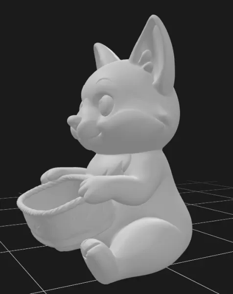Fox Holding a Gift Basket - Model preview 3