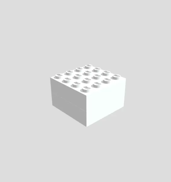 4x4x2 Lego Brick - Model preview 1