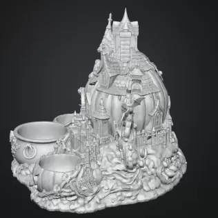 Haunted Pumpkin House Organizer STL File for 3D Print - Model thumbnail 14