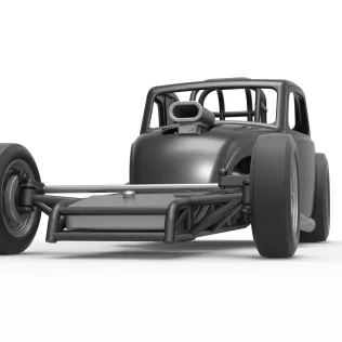 Front engine old school dragster with shell V11 Scale 1:25 - Model thumbnail 6