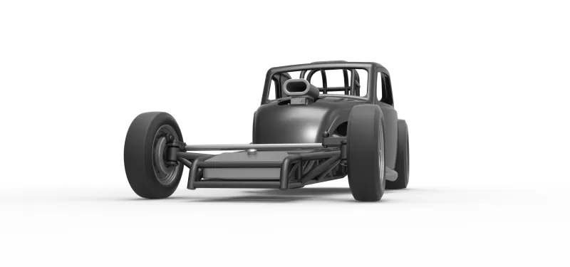 Front engine old school dragster with shell V11 Scale 1:25 - Model preview 6