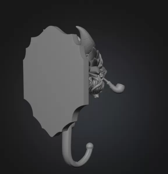 Wise Dragon Wall Hook STL File for 3D Print - Model preview 9