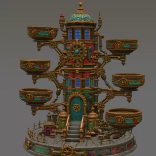 Steampunk Key & Jewelry Organizer STL File for 3D Print - Model thumbnail 7