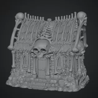 Gothic Bone House STL File for 3D Print - Model thumbnail 11