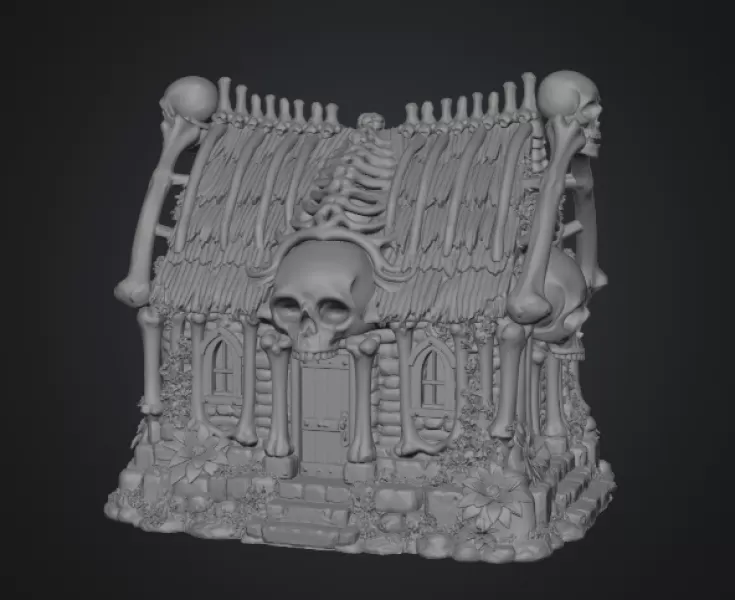 Gothic Bone House STL File for 3D Print - Model preview 11