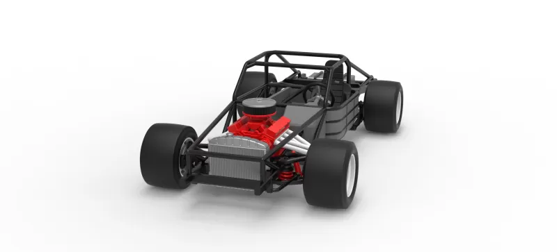 Vintage Asphalt Modified stock car Base V8 Scale 1:25 - Model preview 5
