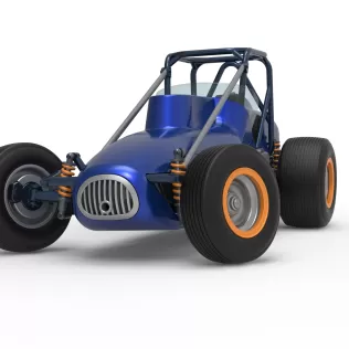 Dirt Silver Crown Champ car while turning Scale 1:25 - Model thumbnail 6