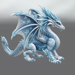 Winter Frost Dragon STL File for 3D Print - Model thumbnail 8