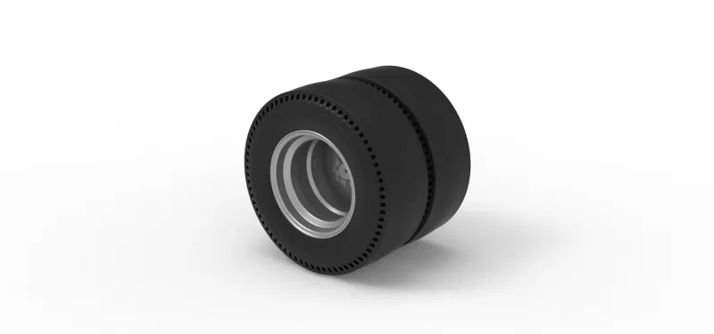 Double Wheel of vintage dragster Scale 1:25 - Model preview 7