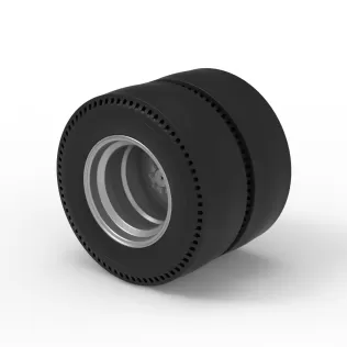 Double Wheel of vintage dragster Scale 1:25 - Model thumbnail 7