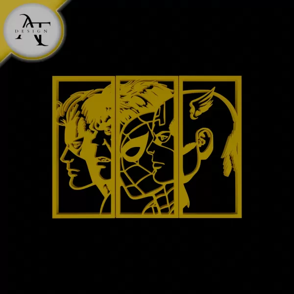 Avangers - Marvel - Silhouette - 2D Wall Art Decor - Model preview 1