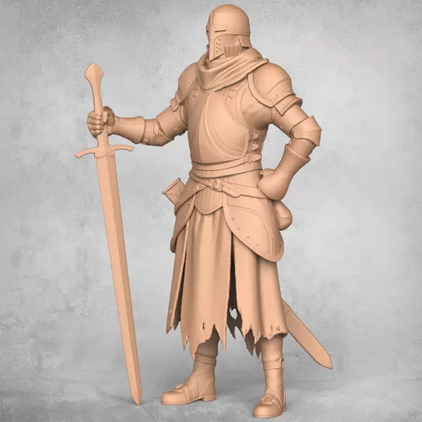 Medieval Warrior Statue - Model preview 4