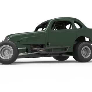 Vintage Dirt Modified stock car while turning Scale 1:25 - Model thumbnail 2