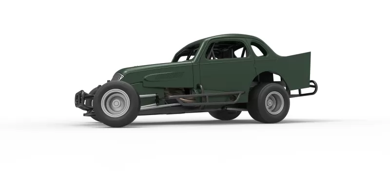 Vintage Dirt Modified stock car while turning Scale 1:25 - Model preview 2