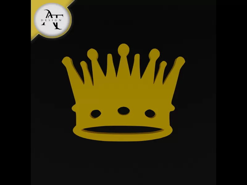 Simple Crown Symbol - 2D Art - Model preview 1