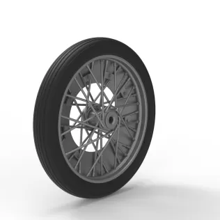 Front wire wheel of vintage dragster Version 3 Scale 1:25 - Model thumbnail 9