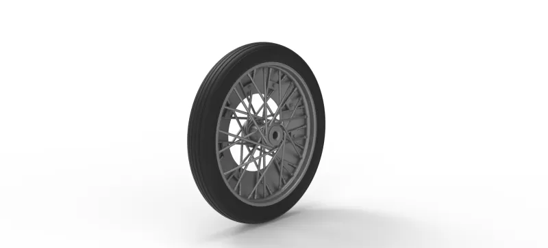 Front wire wheel of vintage dragster Version 3 Scale 1:25 - Model preview 9