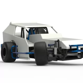 Vintage Dirt Modified stock car V8 while turning Scale 1:25 - Model thumbnail 27