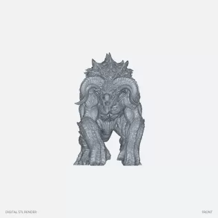 Armored Horned Brute - 100 mm STL - Model thumbnail 2