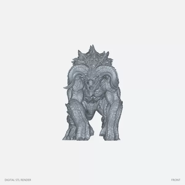 Armored Horned Brute - 100 mm STL - Model preview 2