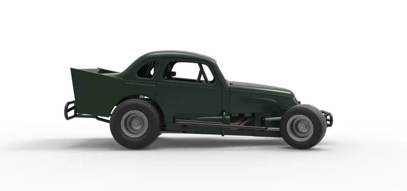 Vintage Dirt Modified stock car while turning Scale 1:25 - Model preview 22