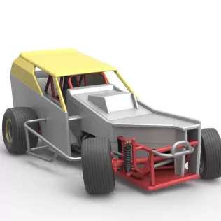 Vintage Dirt Modified stock car V7 while turning Scale 1:25 - Model thumbnail 26