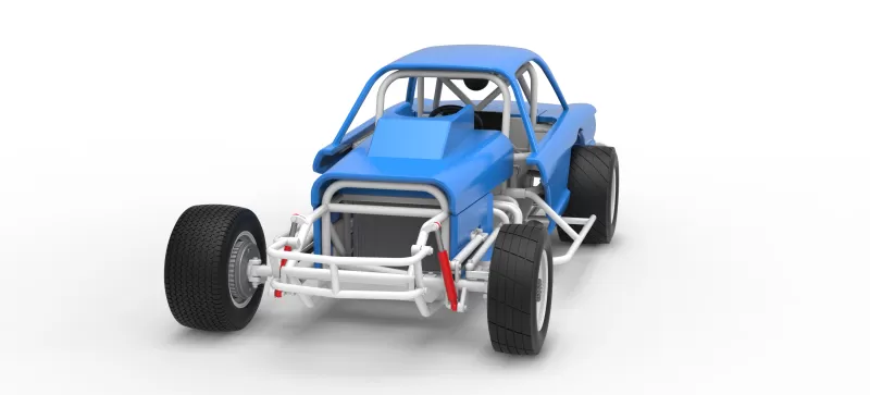 Vintage Dirt Modified stock car Version 10 Scale 1:25 - Model preview 5
