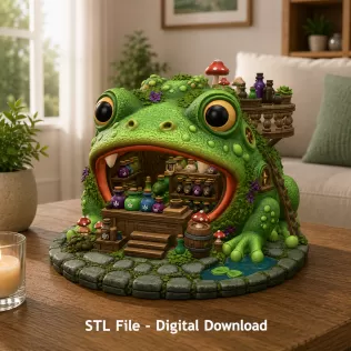 Frog Alchemist Apothecary STL File for 3D Print