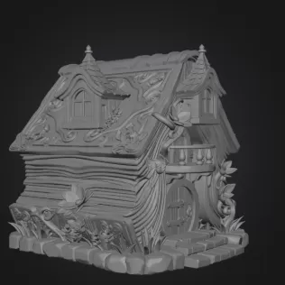 Enchanted Storybook Cottage STL File 3D Printable