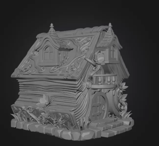 Enchanted Storybook Cottage STL File 3D Printable - Model preview 10