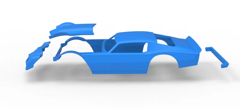Shell of Vintage Dirt late model Race car Version 2 Scale 1:25 - Model preview 17