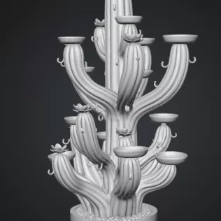 Blooming Cactus Jewelry Organizer STL File for 3D Print - Model thumbnail 11