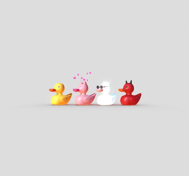 Cute Ducks Emoji - Model preview 2