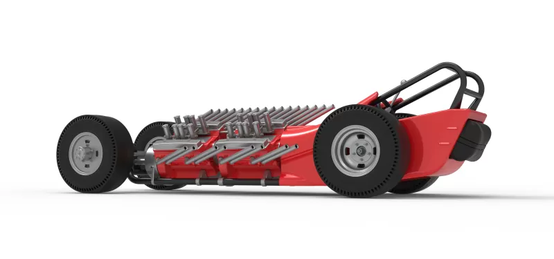 Vintage AWD Dragster Version 2 Scale 1:25 - Model preview 13