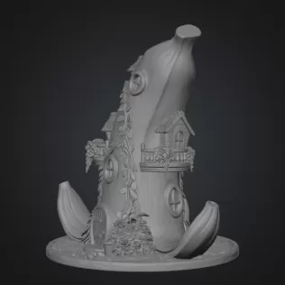 Banana Fantasy House STL File for 3D Printing - Model thumbnail 9