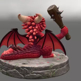 Angry Warrior Dragon STL File for 3D Printing - Model thumbnail 5