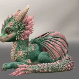 Blossom Guardian Dragon STL File for 3D Print - Model thumbnail 6